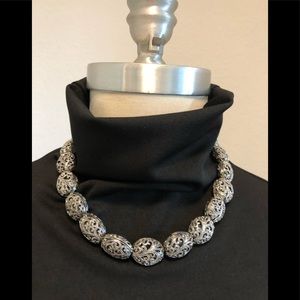 Silver Plated Antique Bead Necklace